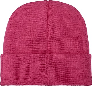 Akrylová čepice Boreas protáhlého tvaru (beanie), růžová