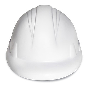 Anti-stress míček ve tvaru helmy, bílý - reklamní předměty