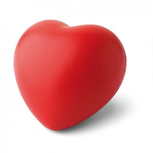 Antistres ve tvaru srdce, PU materiál, červená - reklamní předměty