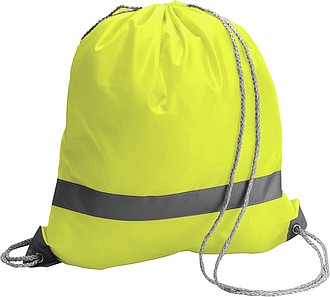 BAGGY Stahovací batoh s reflexním pruhem, žlutá - reklamní předměty