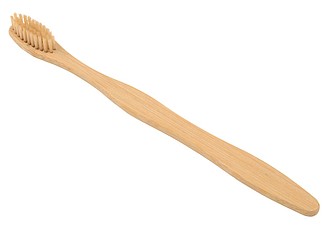 Bambusový zubní kartáček s jemnými štětinkami, hnědý - reklamní předměty