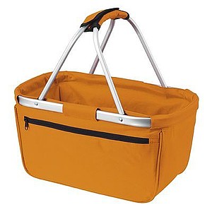 BERNARD Skládací nákupní košík s kapsou na zip, oranžový