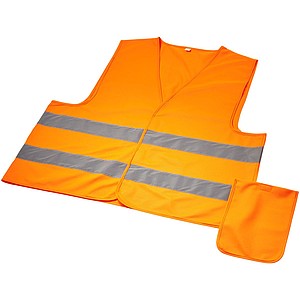 Bezpečnostní vesta v obalu, fluorescenční oranžová - reklamní předměty