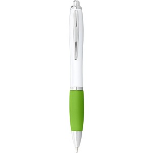 Bílá propiska Nash s barevným úchopem, světle zelená