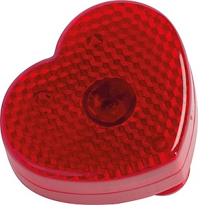 Blikací světlo ve tvaru srdce, červená - reklamní předměty