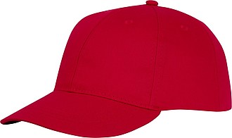 Čepice 6panelová, červená - reklamní kšiltovky