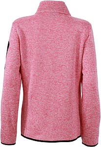 Dámská fleecová bunda James Nicholson knit fleece jacket women, růžová/bílá, vel. L