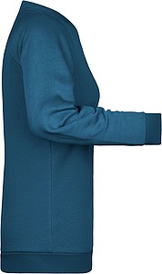 Dámská mikina James Nicholson sweatshirt women, modrozelená, vel. XS
