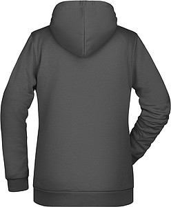 Dámská mikina s kapucí James Nicholson sweat hoodie women, antracitová, vel. XS