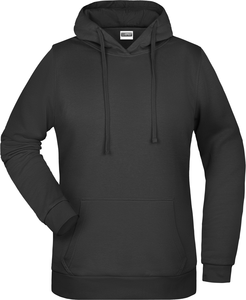 Dámská mikina s kapucí James Nicholson sweat hoodie women, černá, vel. XXL