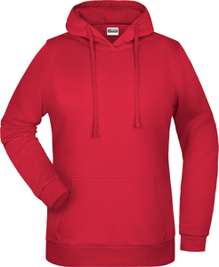 Dámská mikina s kapucí James Nicholson sweat hoodie women, červená, vel. XS