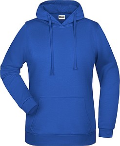 Dámská mikina s kapucí James Nicholson sweat hoodie women, královská modrá, vel. 3XL