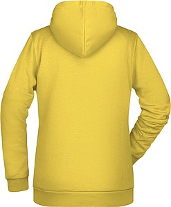 Dámská mikina s kapucí James Nicholson sweat hoodie women, sv. žlutá, vel. XS