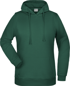 Dámská mikina s kapucí James Nicholson sweat hoodie women, tmavě zelená, vel. XXL