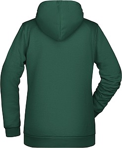 Dámská mikina s kapucí James Nicholson sweat hoodie women, tmavě zelená, vel. XXL