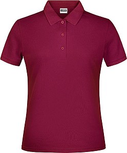 Dámské piqué polo James & Nicholson, vínová, XL - reklamní polokošile