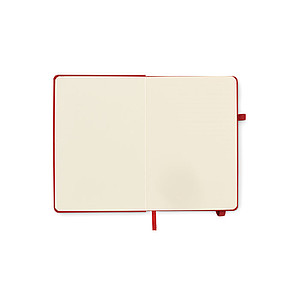 DEMIRO Linkovaný poznámkový blok v recyklovaných PU deskách, 192 stran, červená