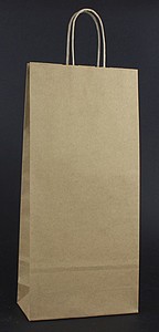 DUNEO DUO Papírová taška na víno 18x8x39 cm, hnědá - taška s vlastním potiskem