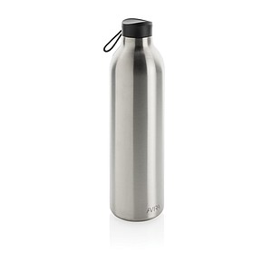 Dvoustěnná láhev na pití 1l, z recyklované nerez oceli, stříbrná - ekologické reklamní předměty
