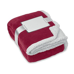 Fleecová deka s podšitím, červená - deka s vlastním potiskem