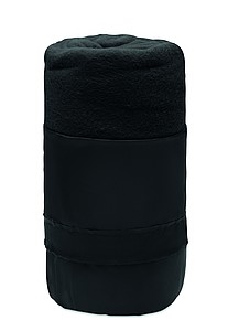 Fleecová deka z RPET, 120x150cm, černá - deka s vlastním potiskem