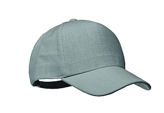 KENDIR Pětipanelová baseballová čepice z konopné látky, šedá - reklamní kšiltovky