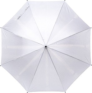 Klasický automatický deštník, pr.104cm, rovná rukojeť, vyrobeno z RPET, bílý - ekologické reklamní předměty