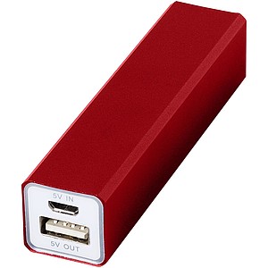 Kovová powerbanka 2200 mAh, červená