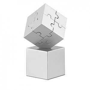 Kovové 3D puzzle jako těžítko, stříbrná