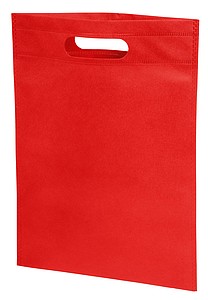 Malá nákupní taška s vyříznutými uchy, netkaná textilie, červená