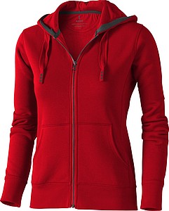 Mikina ELEVATE ARORA HOODED FULL ZIP LADIES SWEATER červená XL