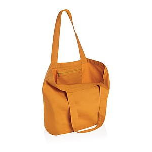 Nákupní taška s kapsou, recyklovaný materiál, oranžová