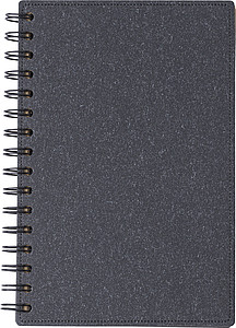 PALEOL Linkovaný kroužkový zápisník z recyklovaného kartonu, 160 stran, černá - reklamní bloky
