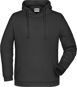 Pánská mikina s kapucí James Nicholson sweat hoodie men, černá, vel. XXL