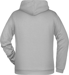 Pánská mikina s kapucí James Nicholson sweat hoodie men, sv. šedý melír, vel. S