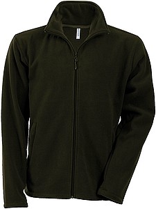 Pánská mikrofleecová mikina Kariban fleece jacket men, vojenská zelená tmavá, vel. 3XL