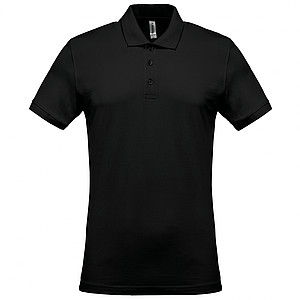 Pánské polotriko KARIBAN SHORT-SLEEVED PIQUÉ POLO SHIRT, černá, L