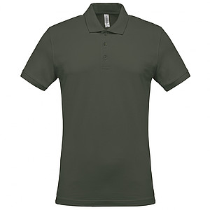 Pánské polotriko KARIBAN SHORT-SLEEVED PIQUÉ POLO SHIRT, vojenská zelená tmavá, L