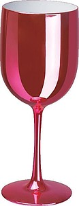 PÁRTY Plastová sklenice na víno, 460 ml, lesklá růžová - dárkové předměty s potiskem