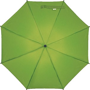 PERIL Automatický deštník z recyklovaného polyesteru, dřevěná rukojeť, zelená