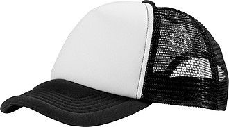 Pětipanelová čepice s vyplněným předním dílem, černá - reklamní kšiltovky