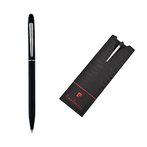 PIERRE CARDIN ADELINE Guľôčkové pero s otočným mechanizmom, čierna - propisky s potiskem