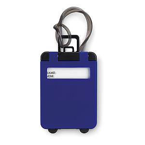 Plastová jmenovka na zavazadlo, tvar kufru, královská modrá