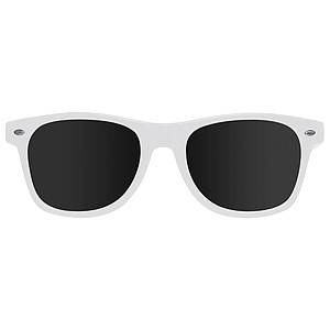 Plastové sluneční brýle s UV 400, bílá - sluneční brýle s vlastním potiskem