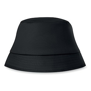 Plážový klobouk bavlněný, černý - reklamní klobouky