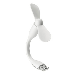 Přenosný USB ventilátor v PVC, bílá - reklamní předměty