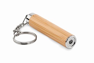Přívěšek na klíče se světlem s bambusovým povrchem - klíčenky s potiskem