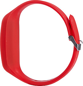 RAHANO Krokoměr ve tvaru hodinek se silikonovým páskem, červená