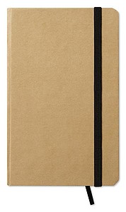 Recyklovaný zápisník s gumičkou, blokem, 96 stránek, černá