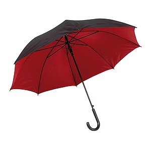 RICHTER Klasický automatický deštník s černou venkovní stranou a červeným vnitřkem - reklamní deštníky